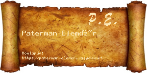 Paterman Elemér névjegykártya